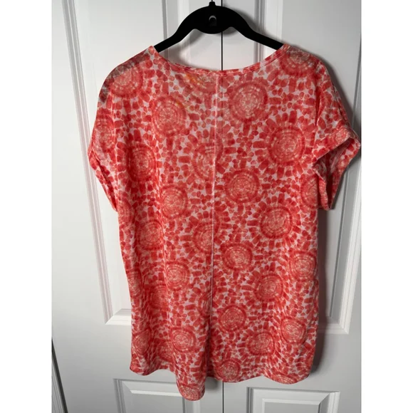 Short Sleeve Tee in Orange and White - Picture 2 of 5